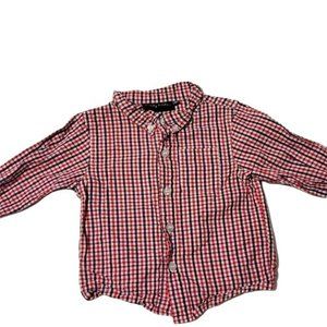 Only Kids 24M Long Sleeve button-down Shirt Red/Blue/White Plaid